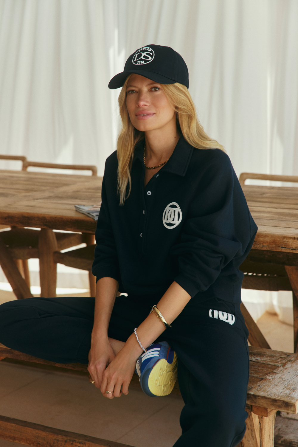 Edle Joggingvariante mit Polo-Sweat. 