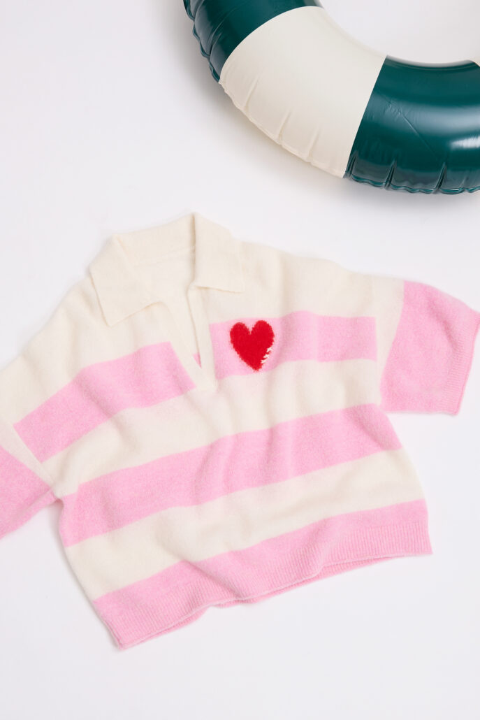 Polo mit Blockstreifen aus einem soften Baby Alpaca Mix.